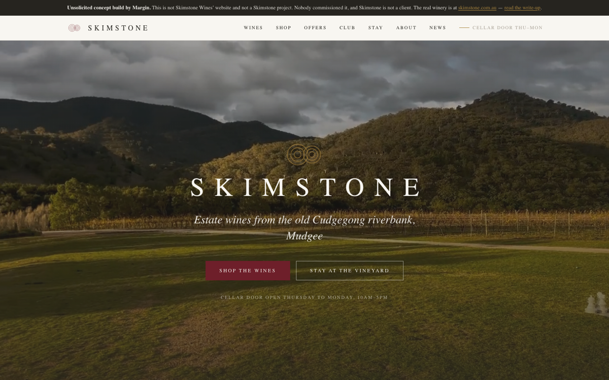 The Skimstone Wines demonstration build